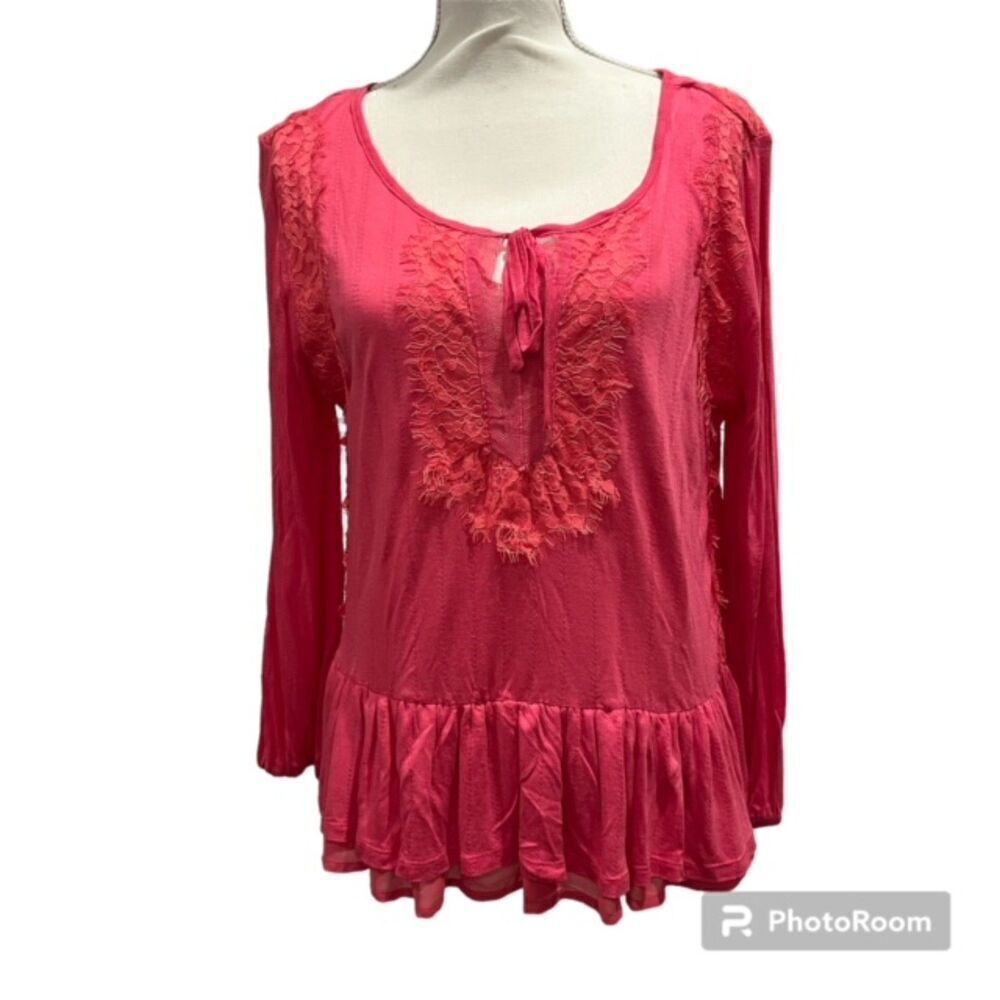 Vintage America Women's Poplin Top Coral‎ Size Large